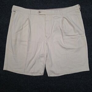 Tommy Bahama Mens Size 44 Tan Silk Blend Pleated Shorts Beach Casual